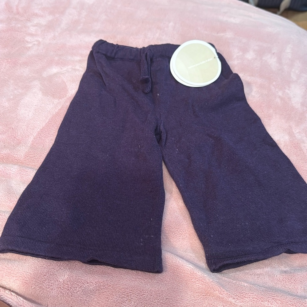 NWT EGG Collective ORGANICS Sz 6-12 month Eggplant Karate Knit Pant Z50